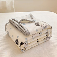 绵初 秋冬新款 法莱绒双面牛奶绒毛毯 100x150cm 圆点狗