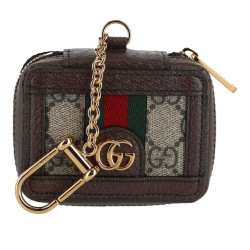 GUCCI 古驰 GG Supreme Ophidia 钥匙扣Airpod耳机收纳包