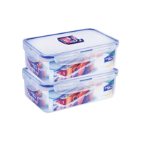 LOCK&LOCK 乐扣乐扣 HPL817 塑料保鲜盒 不分隔款 1L*2个 半透明