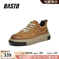 BASTO 百思图 2024秋季户外运动板鞋厚底男休闲鞋EKN01CM4 棕色 41