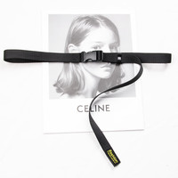 祥世恒吉 2cm细窄款塑料卡扣帆布腰带女 装饰裙工装裤风衣尼龙插扣男 黑色 120cm