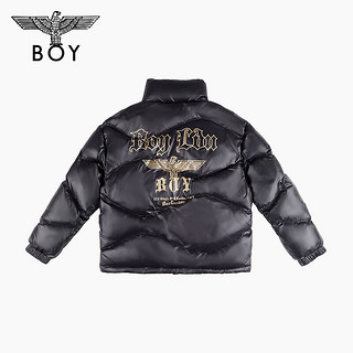 BOY LONDON 冬男女同款哥特亮面黑色立领短款羽绒服W28905