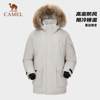 【拒水绒】骆驼 CAMEL户外极寒派克工装羽绒服男女700蓬035保暖防水外套