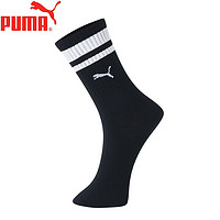 PUMA 彪马 袜子女士时尚运动高筒袜1双装 黑色 均码(35/38)