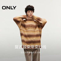 ONLY2024冬季含绵羊毛宽松刺绣落肩毛衣针织衫女|124413047