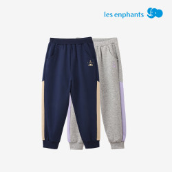 les enphants 丽婴房 儿童运动裤男童女童长裤2024卫裤春秋款撞色束脚裤 舒适灰 120cm