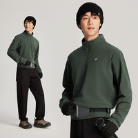 探拓（TECTOP）抓绒衣男冬款立领舒适打底衫女加厚套头卫衣保暖衣 男款森林绿 2XL