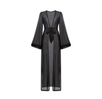 绫 天生丝滑绫lingerie「曲现」网纱性感轻薄诱惑薄款坠感氛围睡袍女