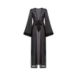 绫 天生丝滑绫lingerie「曲现」网纱性感轻薄诱惑薄款坠感氛围睡袍女