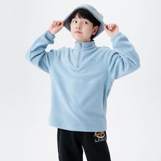 361°儿童冬季男童半开襟立领卫衣时尚女童加厚套头卫衣绒面长袖上衣