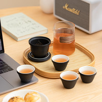 玻璃便携式旅行茶具快客杯户外露营个人泡茶壶茶杯套装办公室