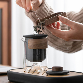溥畔 远山快客杯 雅白 一壶三杯 玻璃茶具套装