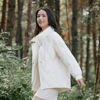 波司登秋时尚休闲温柔奶油色秋冬外套轻薄羽绒服女中长款