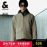 杰克琼斯 杰克·琼斯（JACK&JONES）秋季时尚潮百搭舒适假双领上衣宽松纯色夹克外套男224309003 E02 鼠尾草色 185/104A/XL