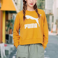 PUMA 彪马 卫衣女装棉质针织衫女子休闲服圆领宽松套头衫531382-37 S码