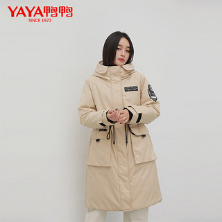 鸭鸭羽绒服鸭鸭（YAYA）【派克风衣】中长款羽绒服女2024年冬季经典保暖修身外套 黑色 M