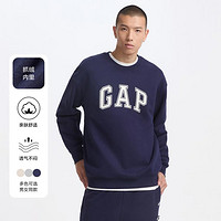 Gap24秋冬字母印花logo圆领卫衣抓绒658630