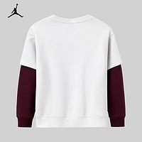 NIKE JORDAN 耐克AJ童装男童加绒套头卫衣假两件儿童上衣 栀子花色 130/64(7)