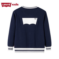 Levi's李维斯童装男童无帽套头卫衣23冬季儿童加绒上衣 正装蓝 130/64(7)