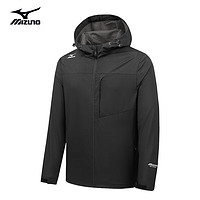 Mizuno 美津浓 户外夹克男女防风外套登山服 黑色 M A2CC2629