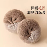 过膝袜女羊毛袜中筒袜加绒加厚保暖超厚长筒袜袜子秋冬袜长袜冬天