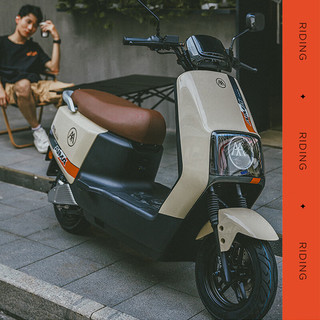 爱玛电动摩托车辉腾24版电动车72V21.8Ah大电池1200瓦电机时尚踏板碟刹电摩 璀璨白