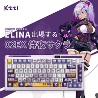珂芝（KZZI）珂芝K75Lite IP款办公游戏机械键盘有线无线蓝牙三模连接二次元客制化键盘电竞侧刻赛博朋克风 【 Elina】K75IP款-风雨轴V2