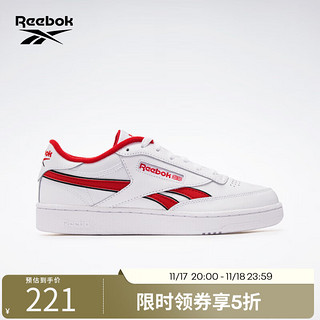 Reebok 锐步 官方男子CLUB C REVENGE网球运动休闲复古新年红板鞋 100033713 42