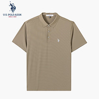 U.S. POLO ASSN. USPA男士短袖POLO衫透气排湿柔软亲肤商务休闲中老年爸爸装