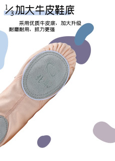 北舞舞蹈鞋儿童女软底练功成人形体民族跳舞猫爪男女童中国芭蕾舞 红色抽绳（棉质鞋垫）送布袋 22