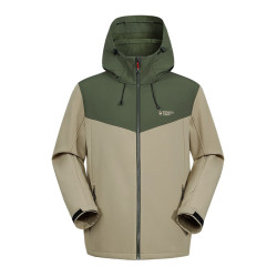 Pioneer Camp 拓路者 户外运动登山服男外套软壳衣加绒防风耐磨防雨水冬季徒步春秋款 卡其色 M