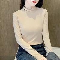 真维斯集团秋冬德绒弹力打底衫半高领内搭修身外穿时尚上衣女