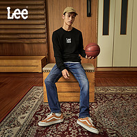 Lee24秋冬新品726标准直脚磨毛中蓝色直筒裤男牛仔裤保暖潮A06956