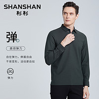 SHANSHAN 杉杉 官方男装t恤男2024春秋新款中年男士长袖polo衫上衣