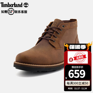 Timberland 男鞋中帮靴踢不烂户外运动通勤防水皮革商务休闲皮鞋A5UZD A5UZDF13/铁锈色 44