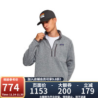 Patagonia巴塔哥尼亚Better Sweater男士户外保暖套头抓绒衣25523 STH-灰石色 M