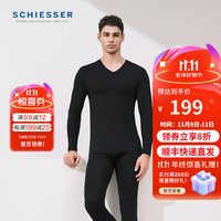 舒雅(SCHIESSER)款50S莫代尔柔软轻打底长袖长裤保暖秋衣秋裤套装E5/24096W 男士E5/24096W黑色 L