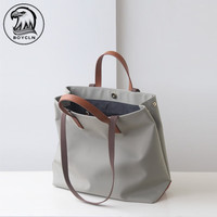 BOYCLN 品牌 手提包女 尼龙牛津布托特包电脑包大容量上班通勤女包单肩包 灰色