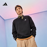 adidas 阿迪达斯 情侣款抓绒圆领长袖卫衣