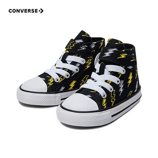 CONVERSE 匡威 儿童男童帆布鞋2024秋季时尚童鞋高帮鞋A08375C 黑 26码