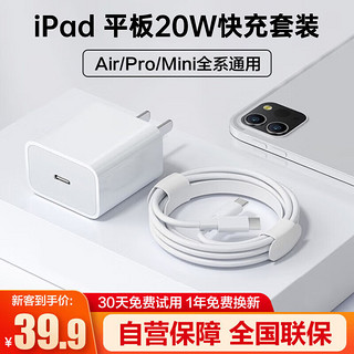 SUOYING 索盈 苹果ipad pro充电器充电线2021双Type-C数据线2020快充头air4平板mini6索盈 20W快充套装｜ipad air5