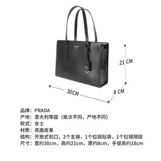 普拉达 PRADA女士亮面皮革Re-Edition 1995中号手提包通勤包