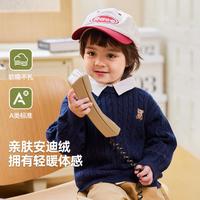 DOODOO 嘟嘟 儿童毛衣冬装男童针织衫冬装女童套头上衣洋气宝宝童装