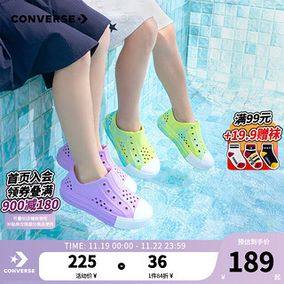 CONVERSE 匡威 儿童鞋男女童洞洞鞋2024夏季儿童一脚蹬小童沙滩鞋儿童凉鞋 A07395C 32码