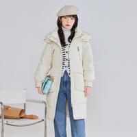 雪中飞 SNOWFLYING【简约百搭】女式中长款羽绒服显瘦H版型大口袋设计中长款羽绒服