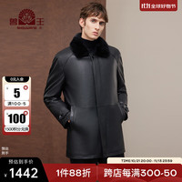 兽王(SHOUWANG)兽王皮克服男2024秋冬山羊皮真皮皮衣水貂内胆毛领中长款皮草 黑色 170/92A(48)
