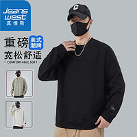 JEANSWEST 真维斯 新款春秋男士卫衣潮牌潮流圆领长袖休闲打底上衣宽松百搭