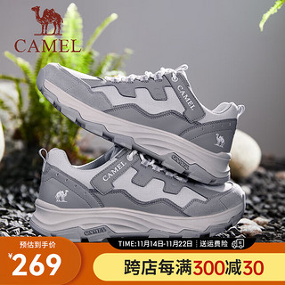 CAMEL 骆驼 2024秋季网面登山鞋透气舒适时尚轻便运动休闲男鞋 G14A342603 灰色 40