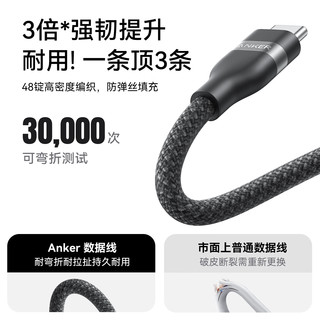  Anker/安克 快充240W 充电线  尼龙织 Type-C Type-C 240W 白 5A