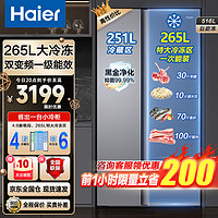 Haier 海尔 巨能冻系列 BCD-517WLHSSEDB9 风冷对开门冰箱 517L 星石蓝